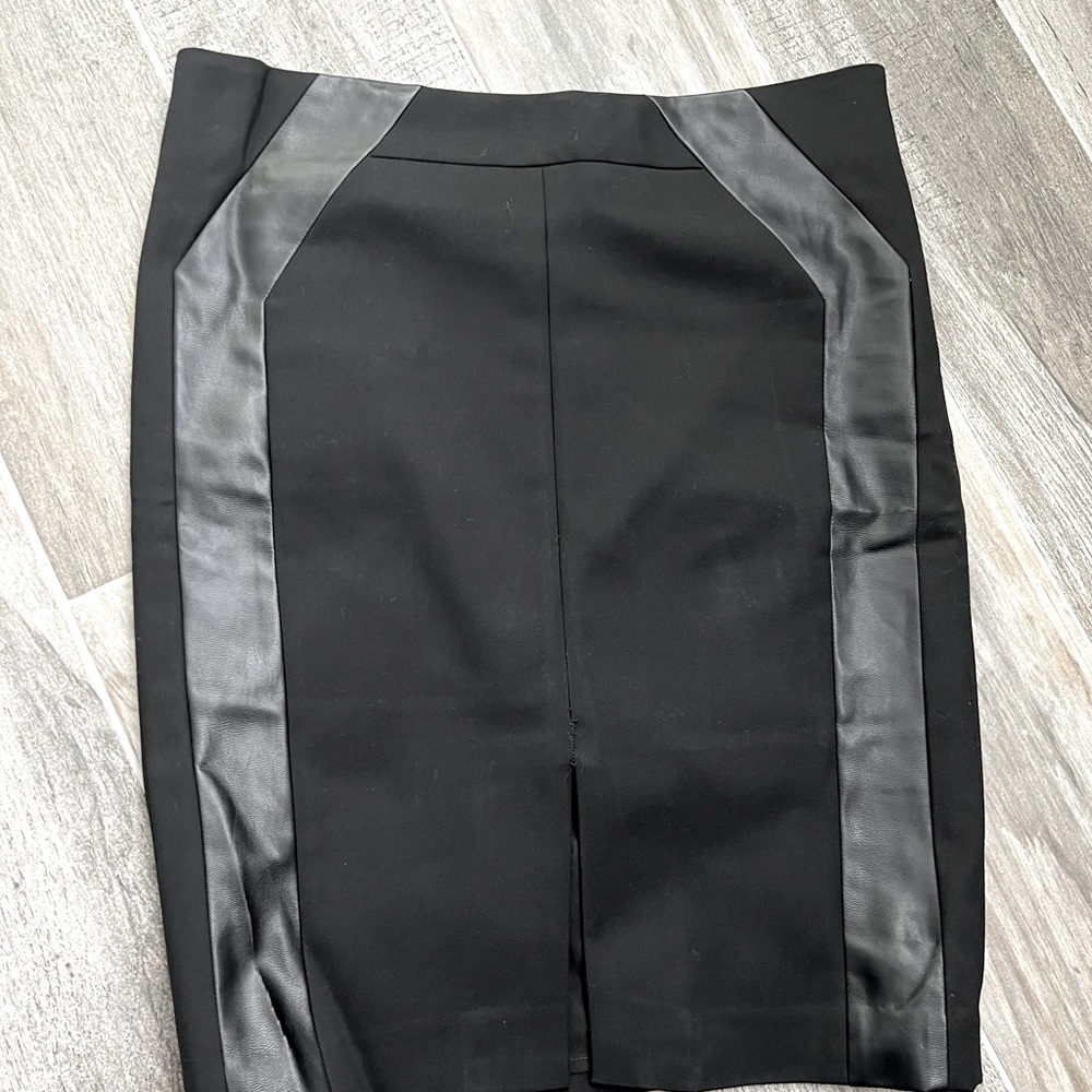 Armani Exchange Pencil Black skirt with Leather motives